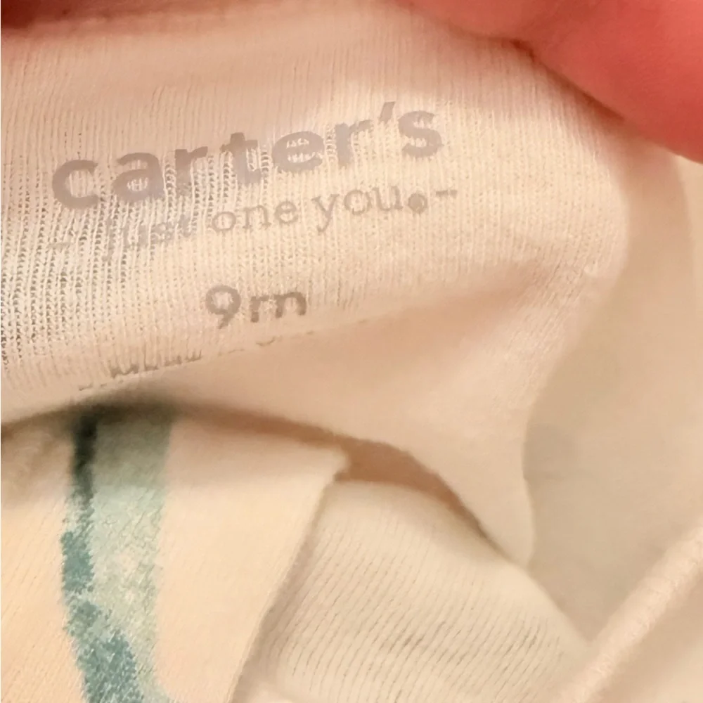 Carter's Dinosaur Print Footies - Cream and Blue size 9M